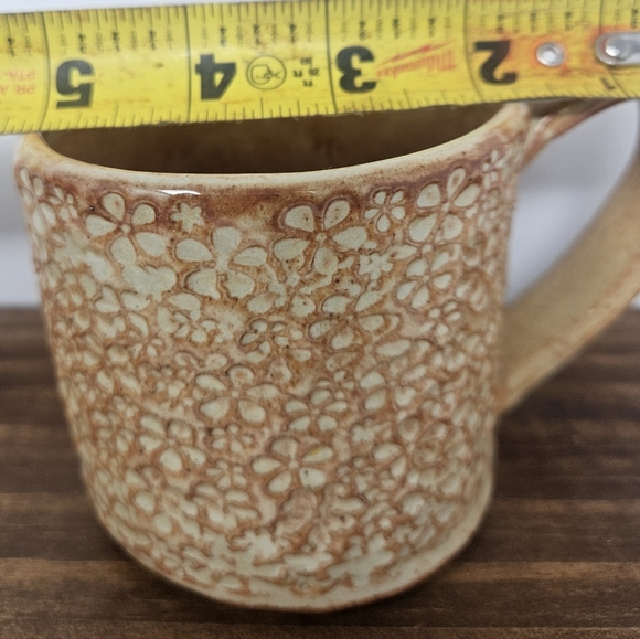 Hand Crafted Flower Stamped Coffee Mug - Picture 7 of 7